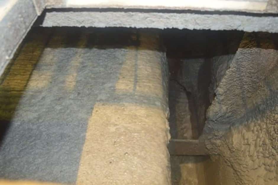 Froth flotation cells. Contained in the froth is the target apatite ore adhering to bubbles, Phosagro, Khibiny Apatite Mine, Kola Peninsula, Russia