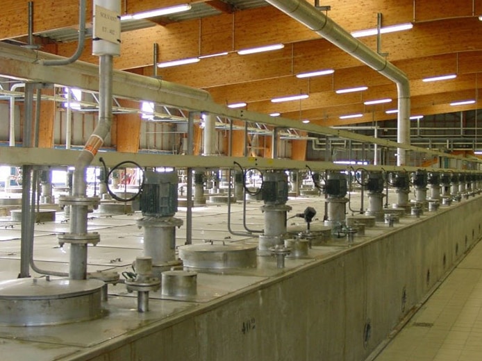 Commercial REE solvent extraction (SX) plant.